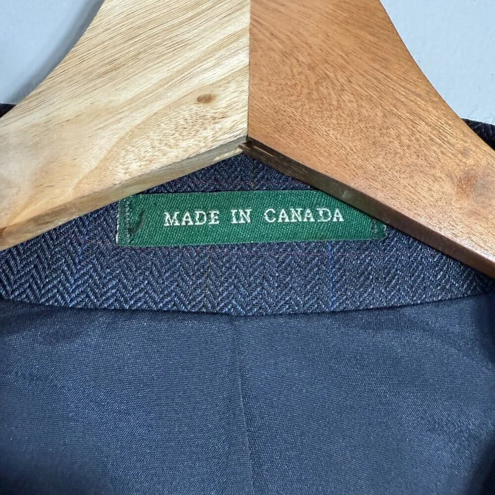 Lauren Ralph Lauren Plaid Wool Sport Coat Dinner Jacket Blazer Men's 46L Blue